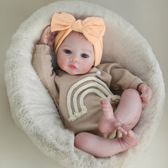 18-Inch Meadow Reborn Doll Full Body Silicone Vinyl Girl Doll 3D Painted Skin