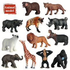 12pcs Wildlife Action Dolls Set Animal Figures Party Favors & Educational Mo
