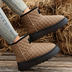 Plush Lined Furry Snow Shoes Thick Sole Suede Non Slip Winter Boots
