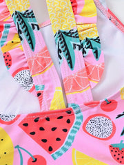 One Piece Fruit Graphic Swimsuit for Girls