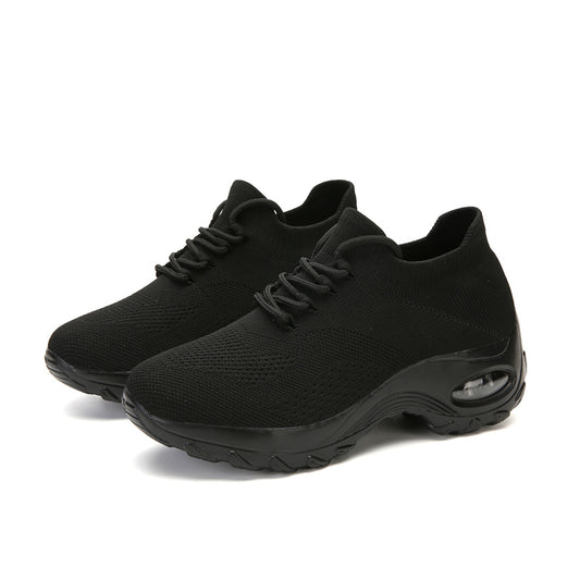 Lace Up Weaving Socks Shoes Air Cushion Running Sports Shoes Women's Footwear