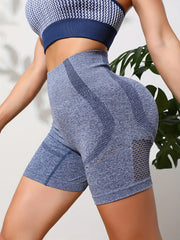 Women's Hollow Hip Lifting Yoga Sports Shorts High Waist Tummy Control