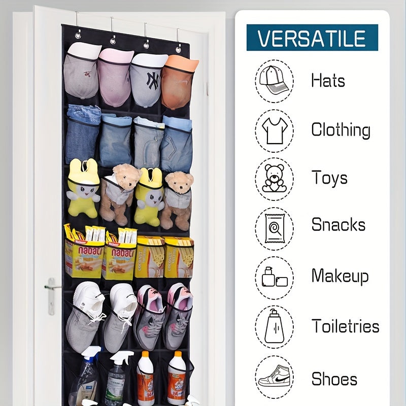 Over the Door Shoe Storage with 28 Deep Pockets and 4 Hooks