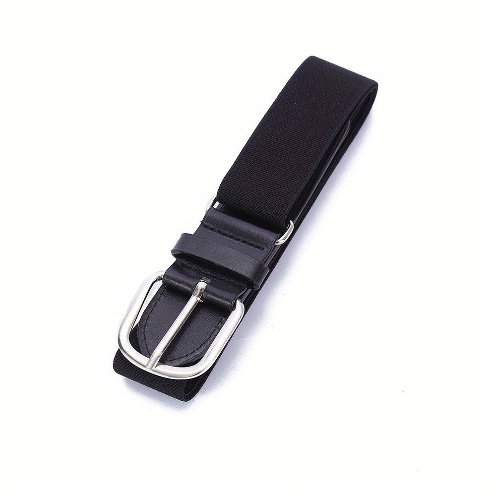 Kids Woven Elastic Waistband with Metal Buckle