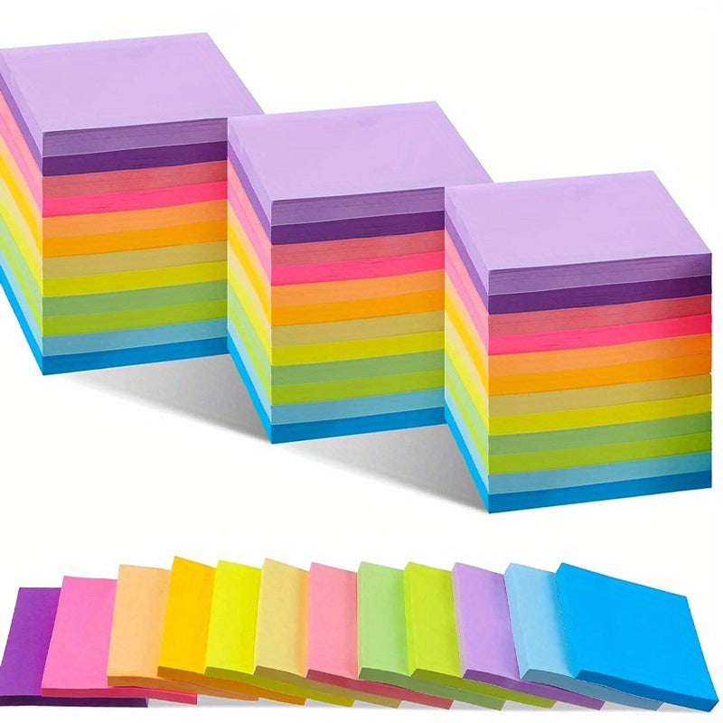 6 Packs Sticky Notes 7.62x7.62 Cm Bright Self Adhesive Pads 50 Sheets Pad