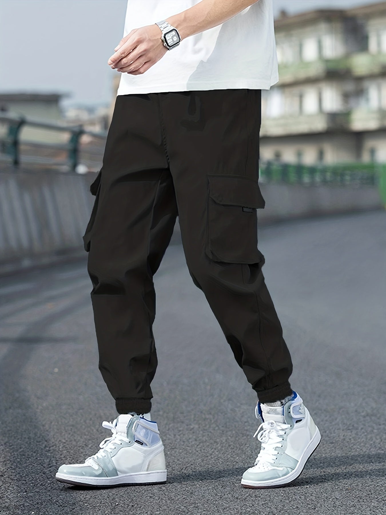 Tech Wear Pocket Joggers Men s Casual Stretch Cargo Pants