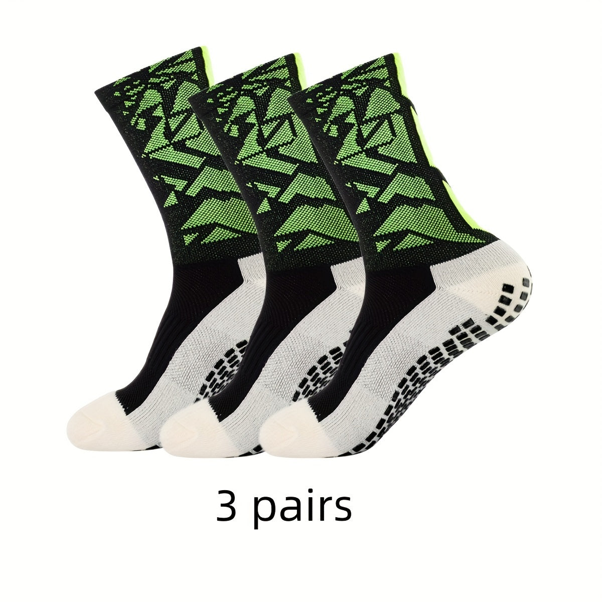 3 Pairs Men's Sport Socks, Sweat Absorbing, Comfy, Breathable