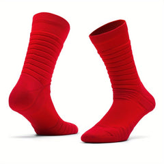 Men's Athletic Mid Crew Sport Socks Non Slip Nylon Blend Breathable Socks