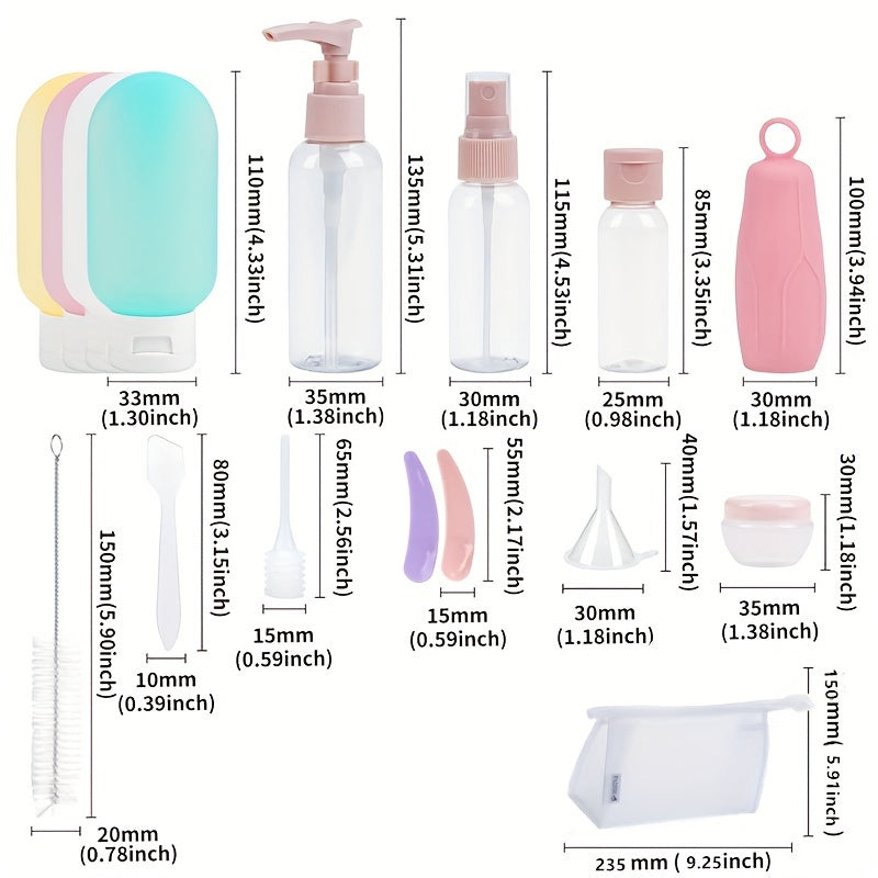 17pcs Travel Bottles Set Cosmetics Shampoo Conditioner Lotion Subpackage