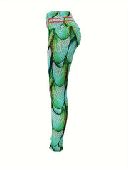 Animal Wings Print Yoga Pants High Waist Stretchy Running Slimming Sports Pants