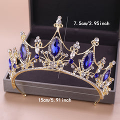 Rhinestone Crown Tiara Queen Style Headband for Prom Birthday Party