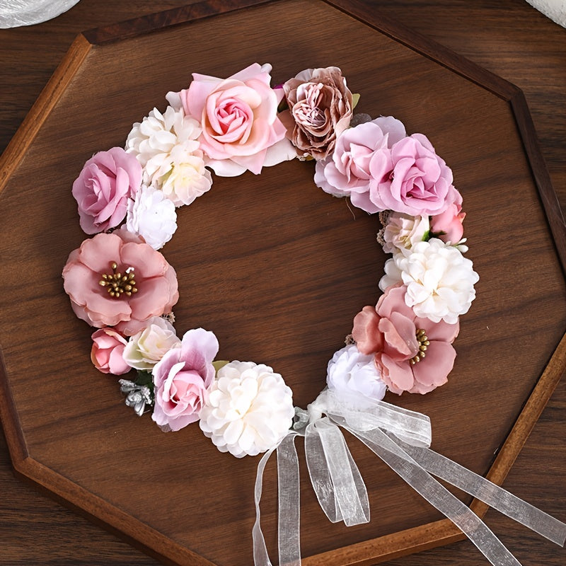 Flower Headband Bridal Wreath Wedding Hair Accessories