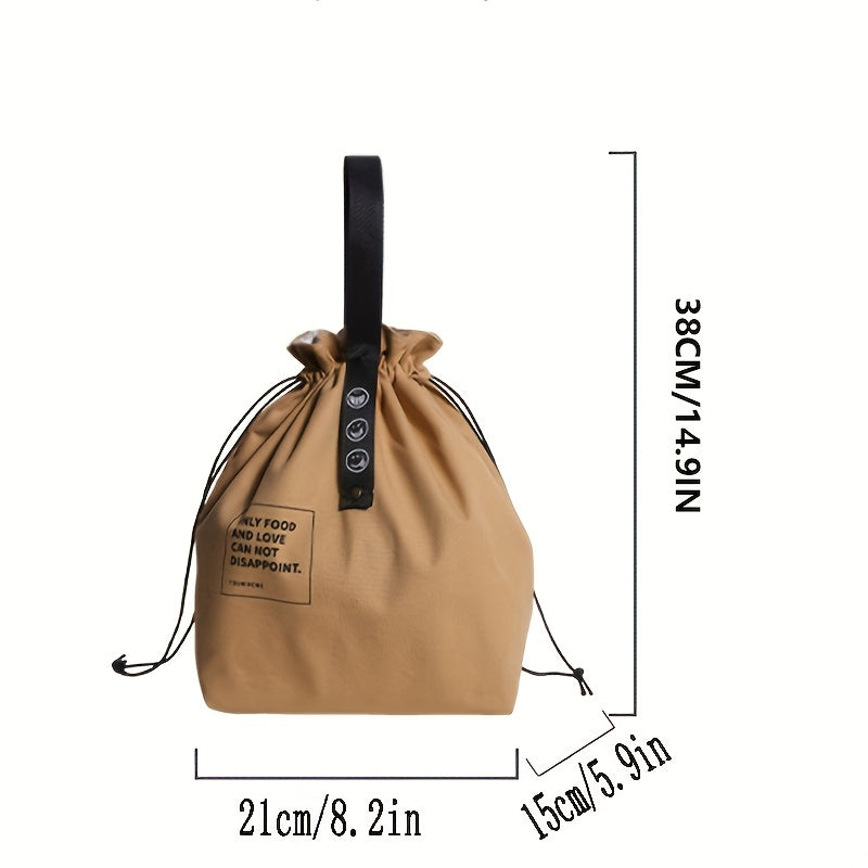 Canvas Drawstring Lunch Box Bag for Student & Office Workers