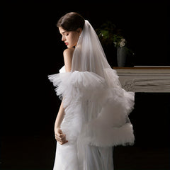 Elegant Long Train Veil for Brides at Weddings