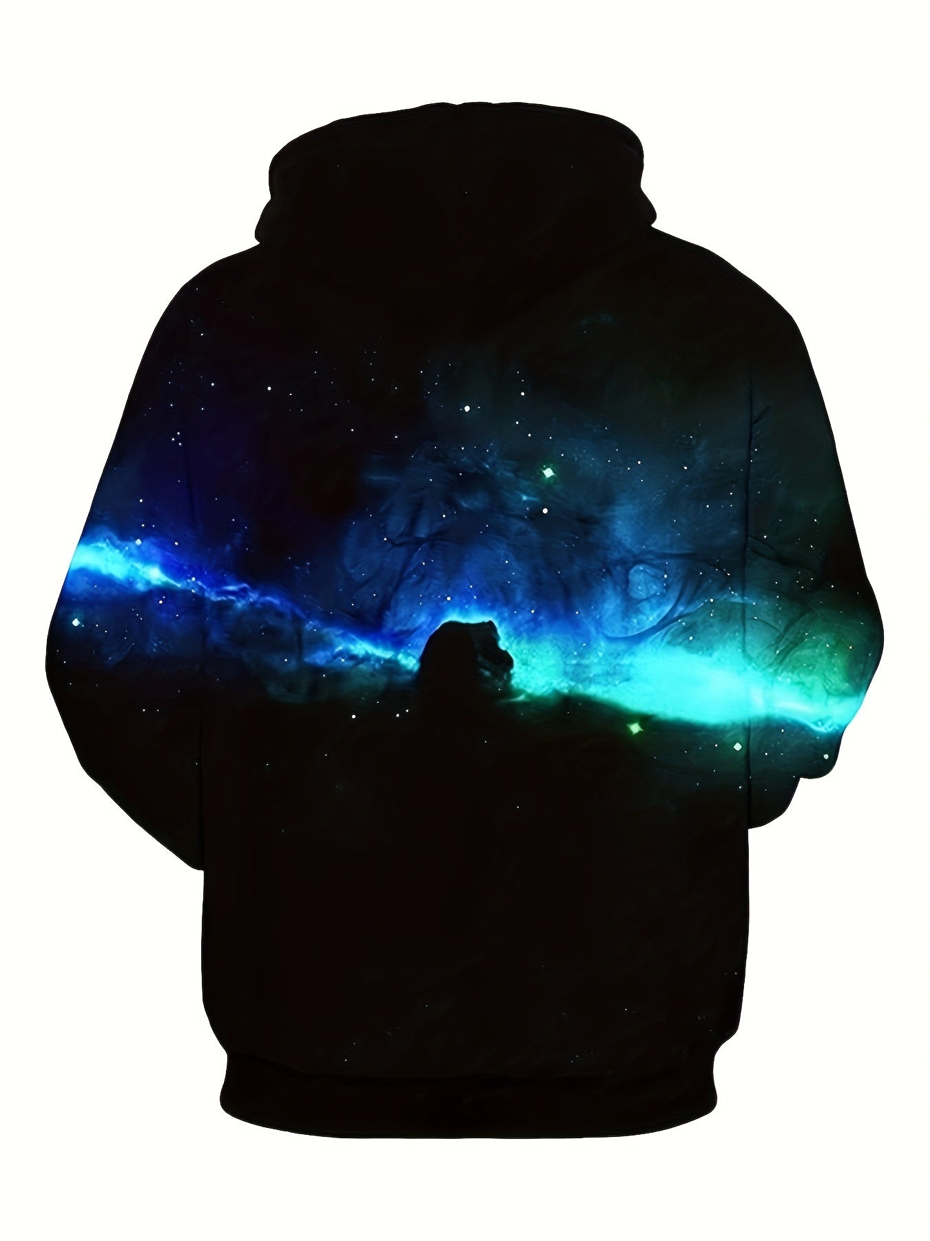 Starry Sky Print Hoodie for Men - Comfy Pullover with Kangaroo Pocket