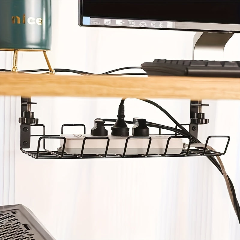 Cable Management Under Desk No Drill Cord Organizer Tray