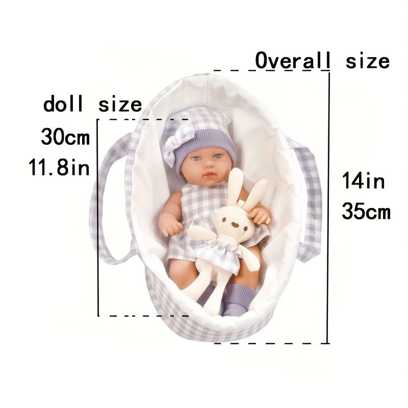 14 Inch Doll Sleeping Bag Silicone Plaid Hat Accessories