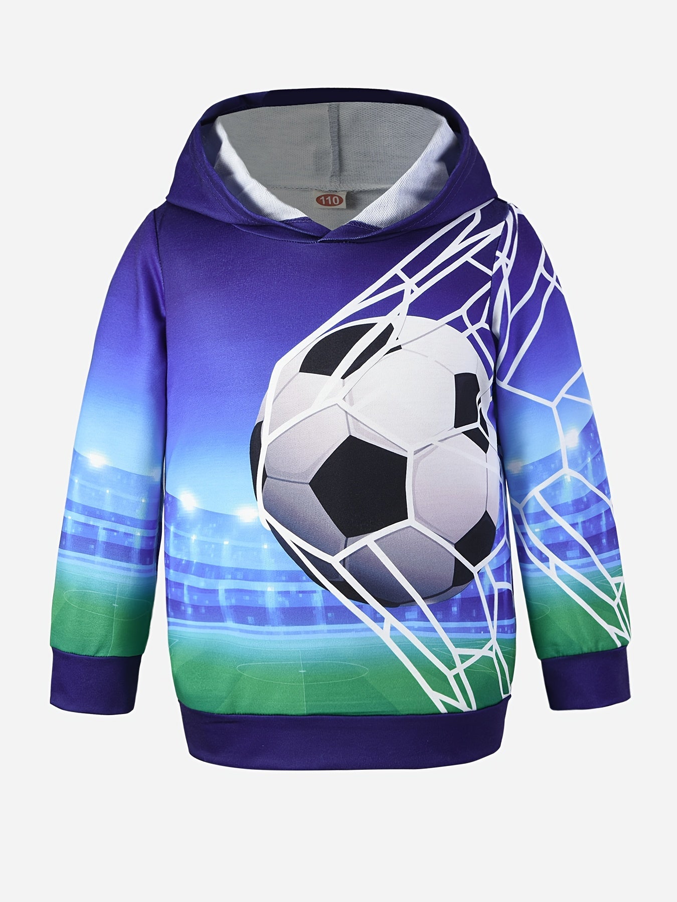 Football 3D Print Boys Hooded Sweatshirt for Spring Fall