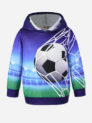 Football 3D Print Boys Hooded Sweatshirt for Spring Fall