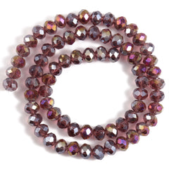 AB Clear Faceted Glass Crystal Rondelle Beads for Jewelry Making