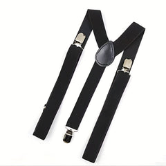 Y Back Suspenders Elastic Adjustable Pant Clips