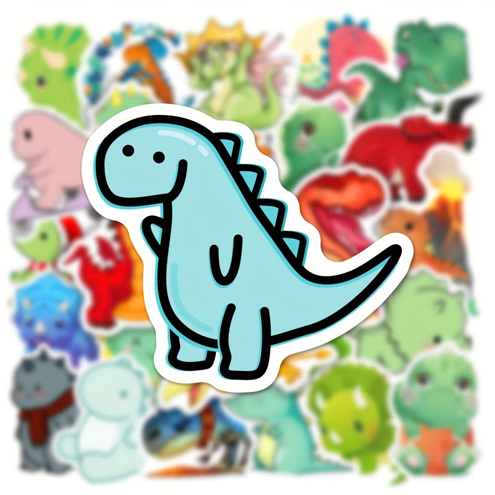 50 Cartoon Dinosaur Series Graffiti Stickers for Various Surfaces