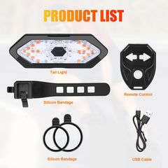 Bike Rear Light 5 Modes Remote Control Signal Horn Bicycle Accessory