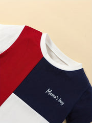Boys Mama's Boy Block Casual Outfit Round Neck T shirt & Shorts
