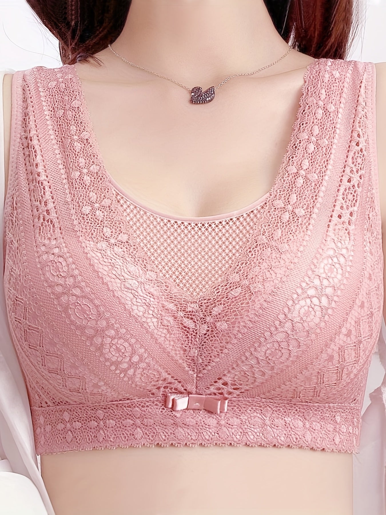 Wireless Lace Bra Full Coverage Comfortable Intimates Underwear