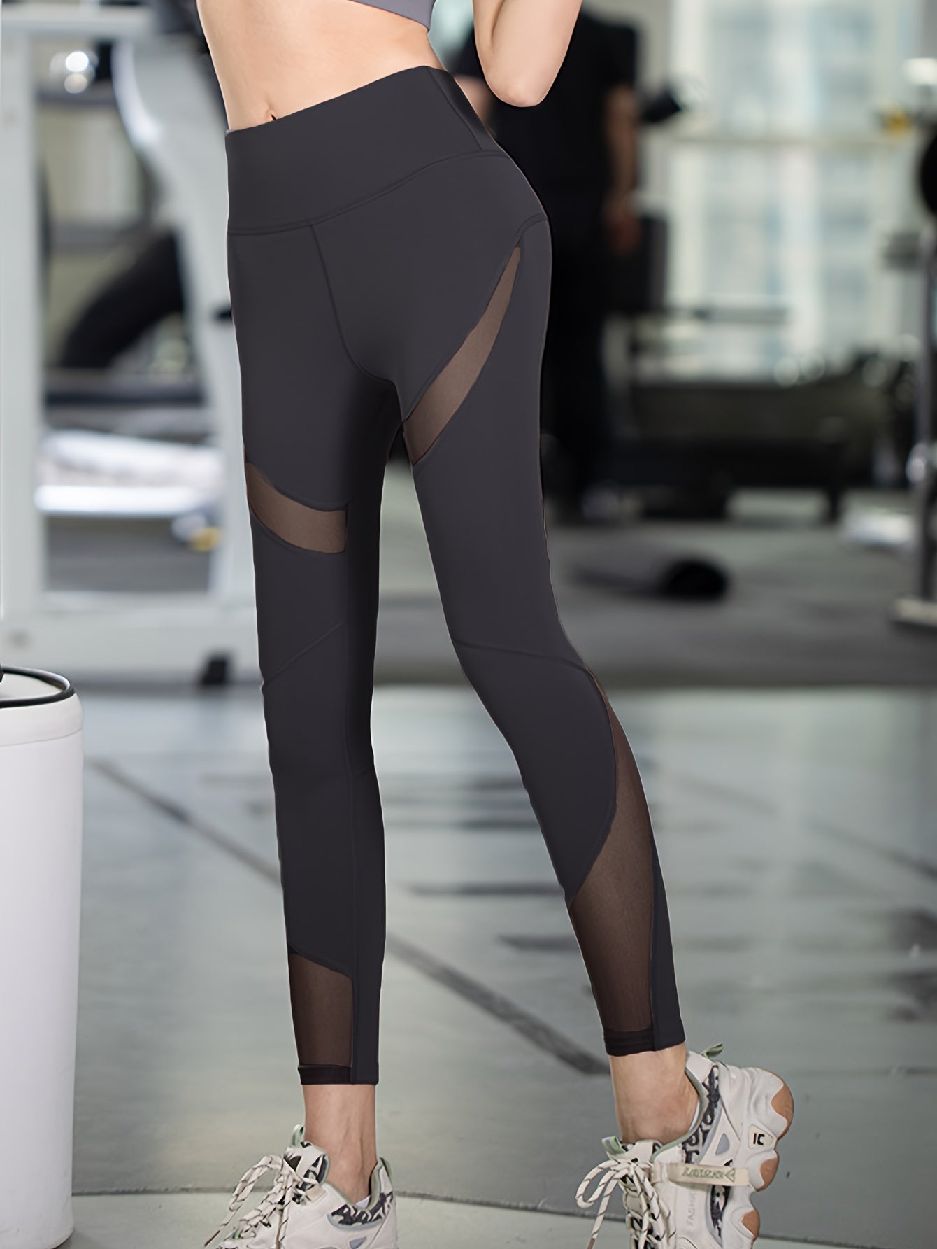 High Waist Mesh Contrast Butt Lifting Yoga Pants Fitness Running Sports Leggings