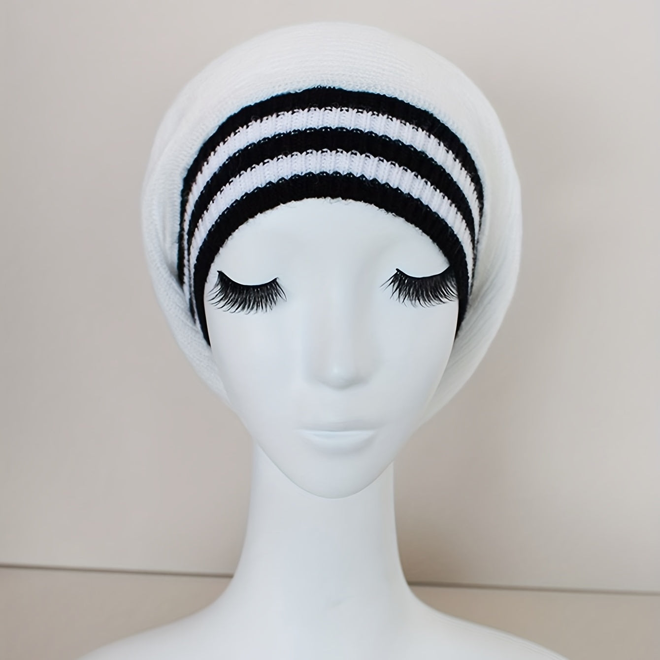 Slouchy Knitted Beret Breathable Beanie Windproof Warm Knit Hats Women