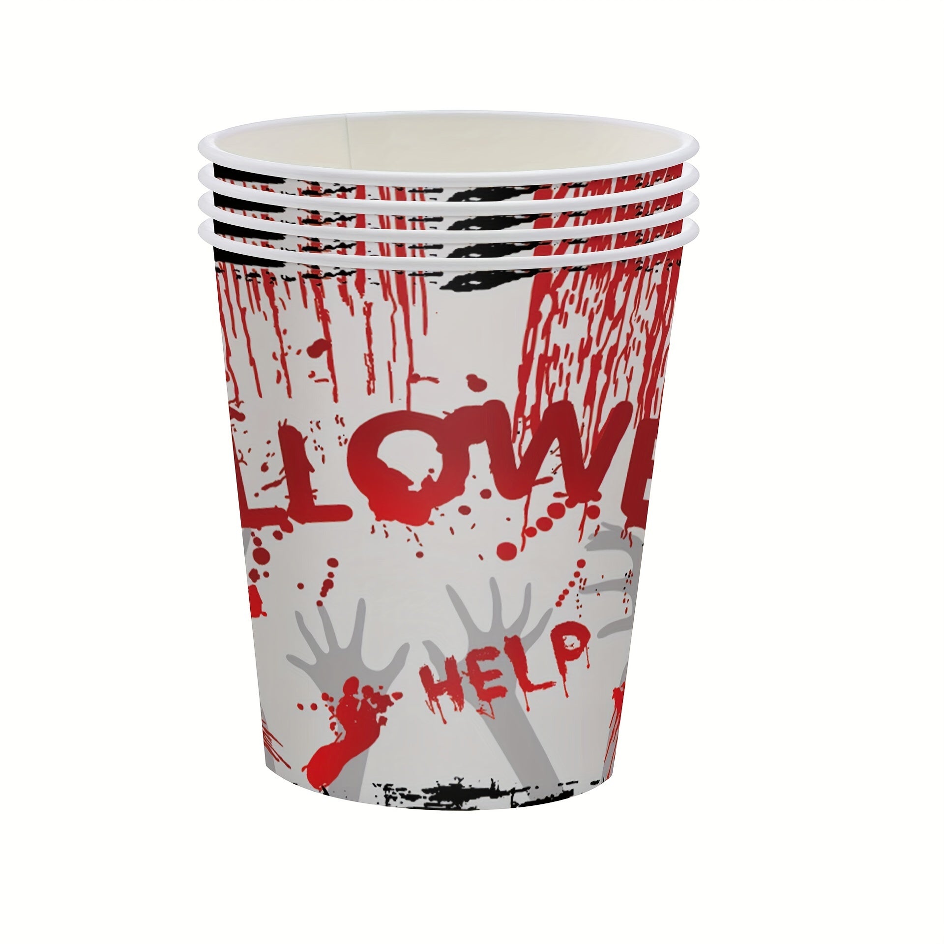 24pcs Halloween Disposable Dinner Cup Party Dinnerware Set Props
