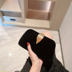 Metal Leaf Clutch Wallet Evening Bag Women's Purse