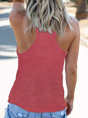 Floral Print Crew Neck Tank Top Women's Sleeveless Casual Summer Shirt