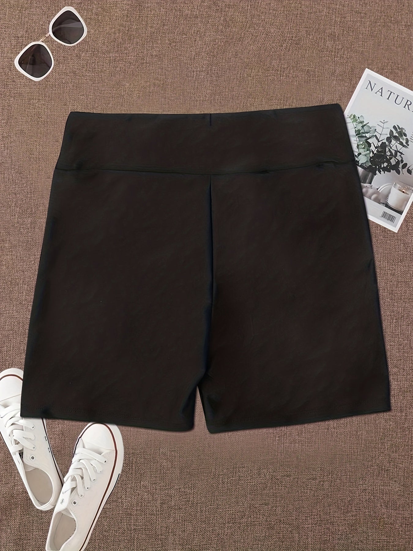 Daisy Print High Waist Short Leggings Sports Casual Summer Biker Shorts