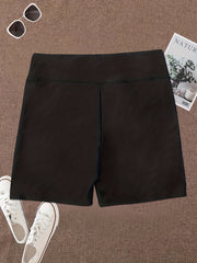 Daisy Print High Waist Short Leggings Sports Casual Summer Biker Shorts