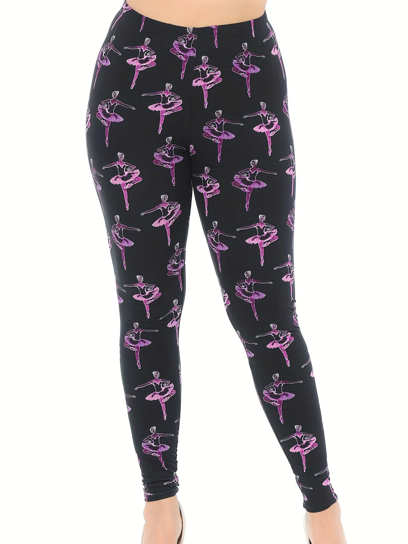 Ballet Girl Print High Rise Leggings