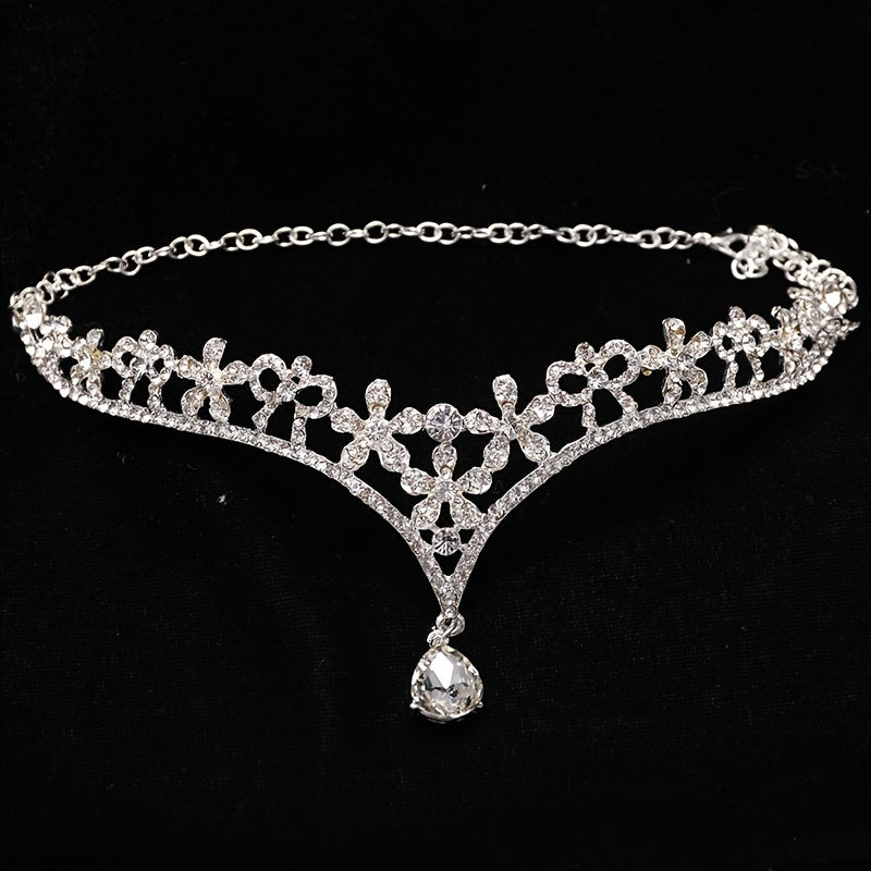 Rhinestone Crown Headband Wedding Bridal Forehead Jewelry Tiara