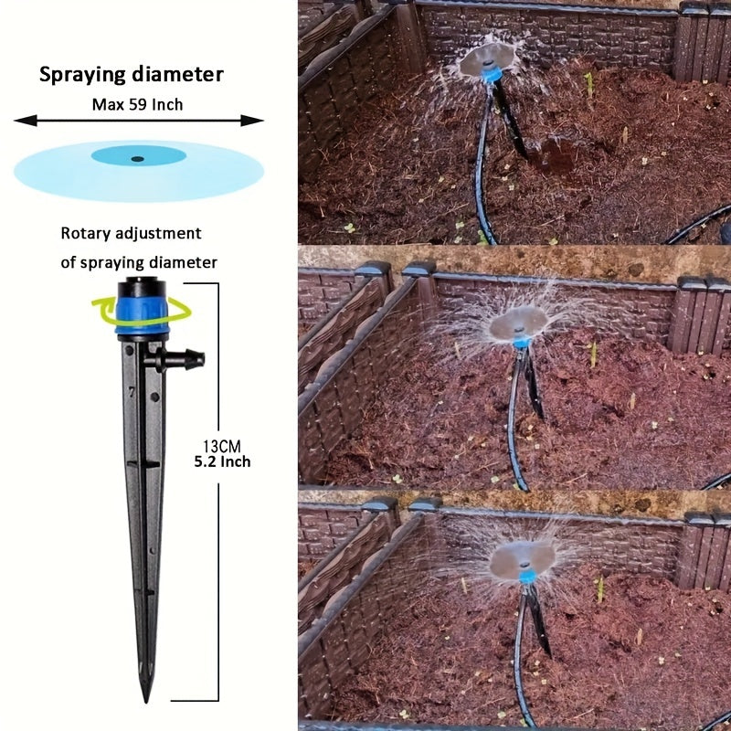 Drip Irrigation Kit for Potted Plants, 19.96m Tubing, 16 Sprinklers