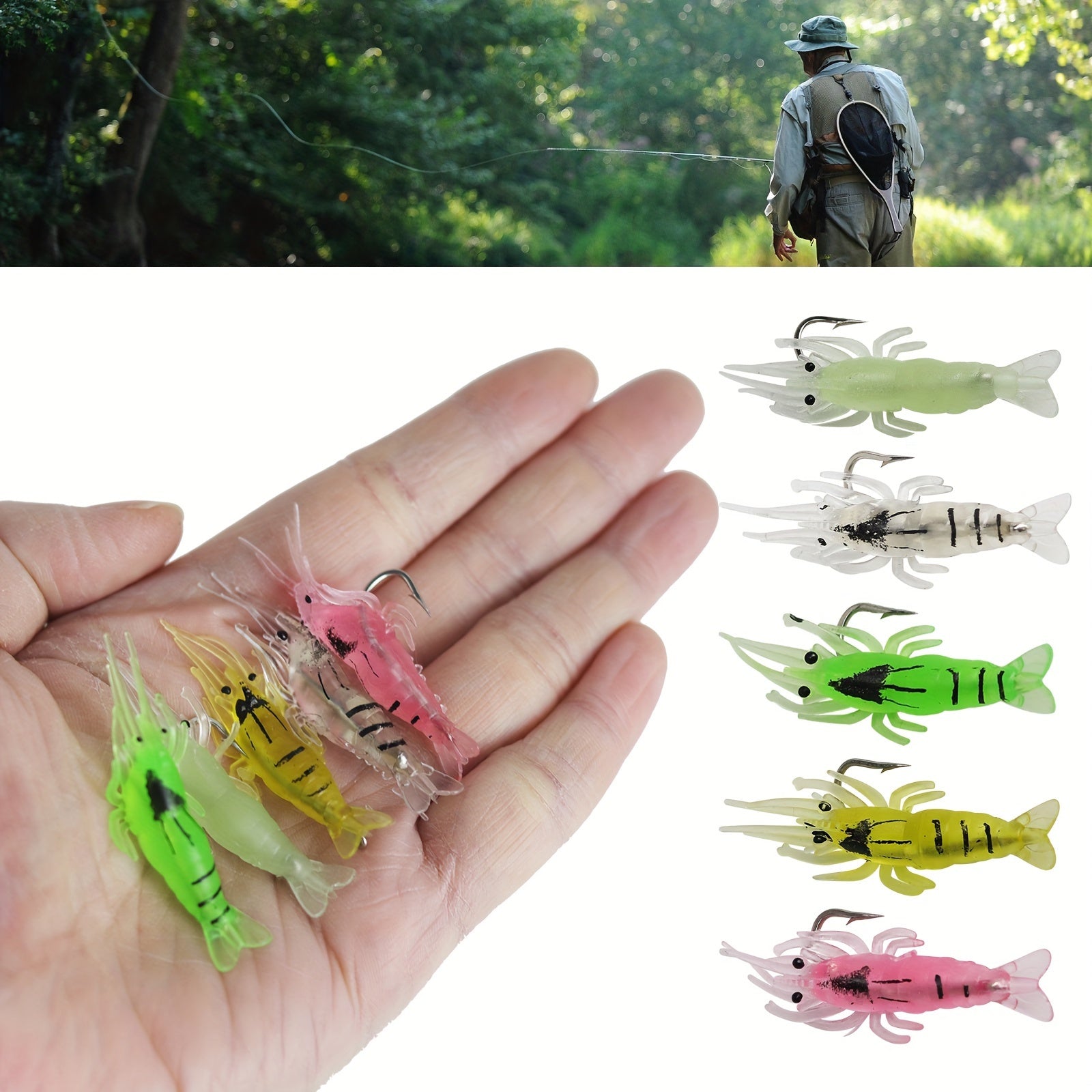 5pcs Fishing Lures Lifelike Swimbaits Bass Trout Crappie Saltwater Freshwater