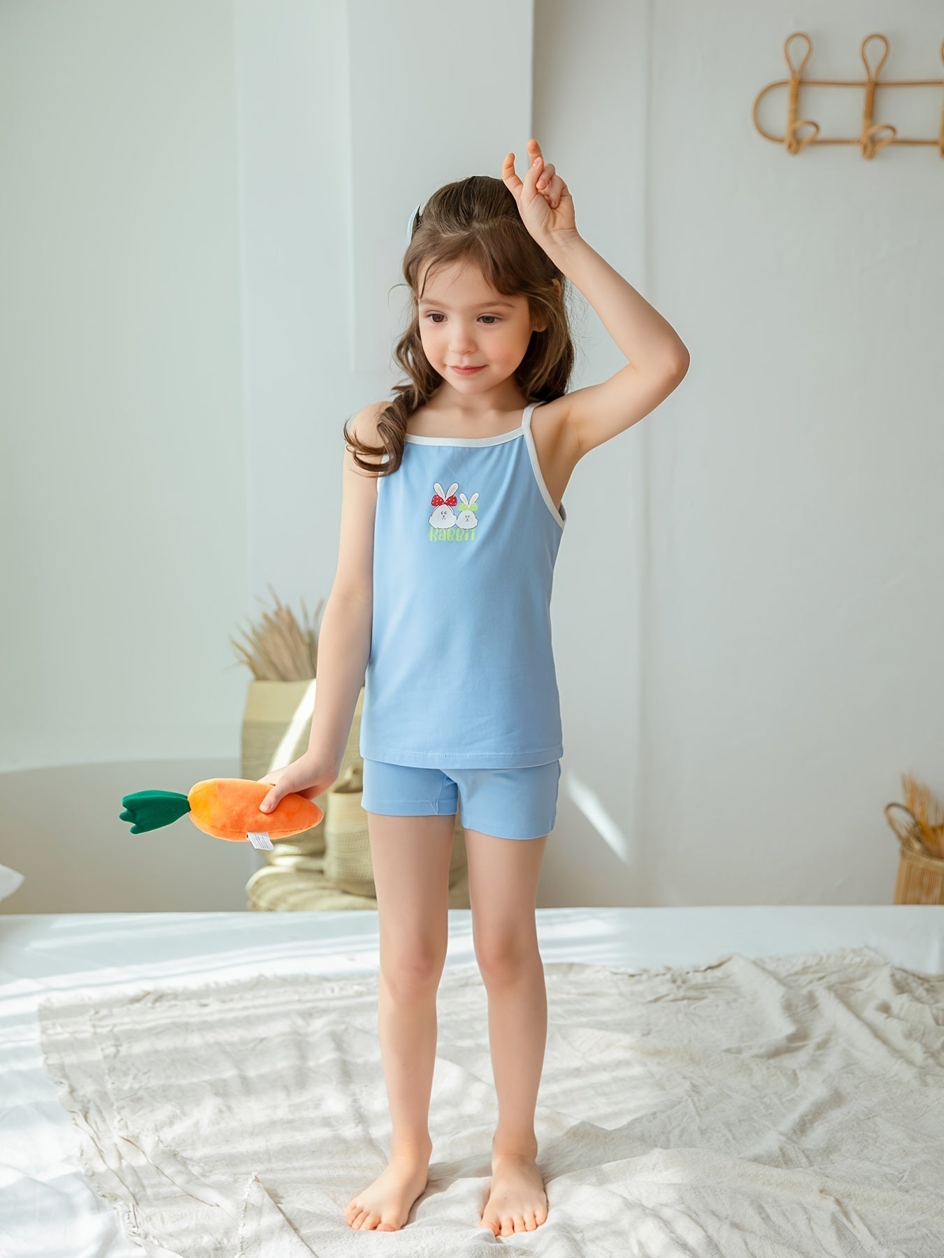 Cami Top & Shorts Set Loungewear Sleepwear For Toddler Baby Girls