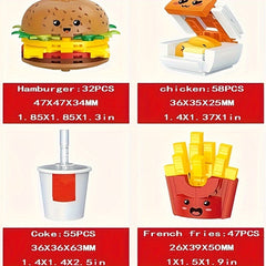 261pcs Burger Fries Chicken Building Block Toys