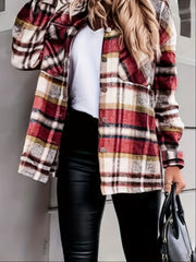 Plaid Shirt Jacket Button Up Casual Plaid Shacket Women's Clothing