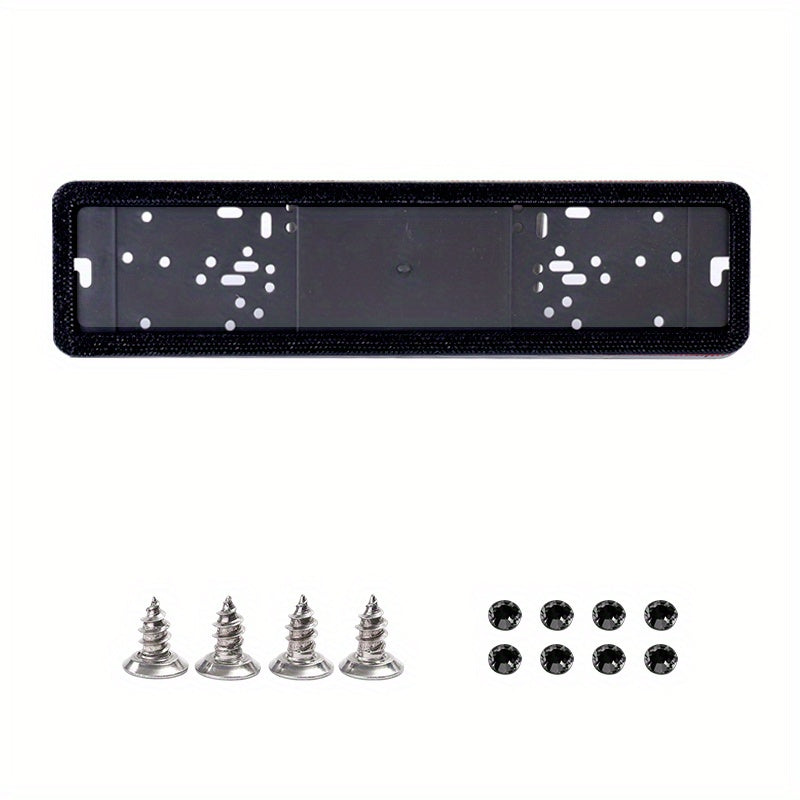 European Standard Plate Frame Stainless Steel Glass Rhinestones Point Drill