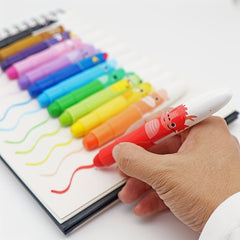12pcs Jumbo Crayons 12 Colors Twistable Non Toxic Washable Silky Large Crayons