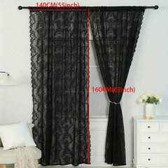 Lace Rod Pocket Curtain for Home Decor