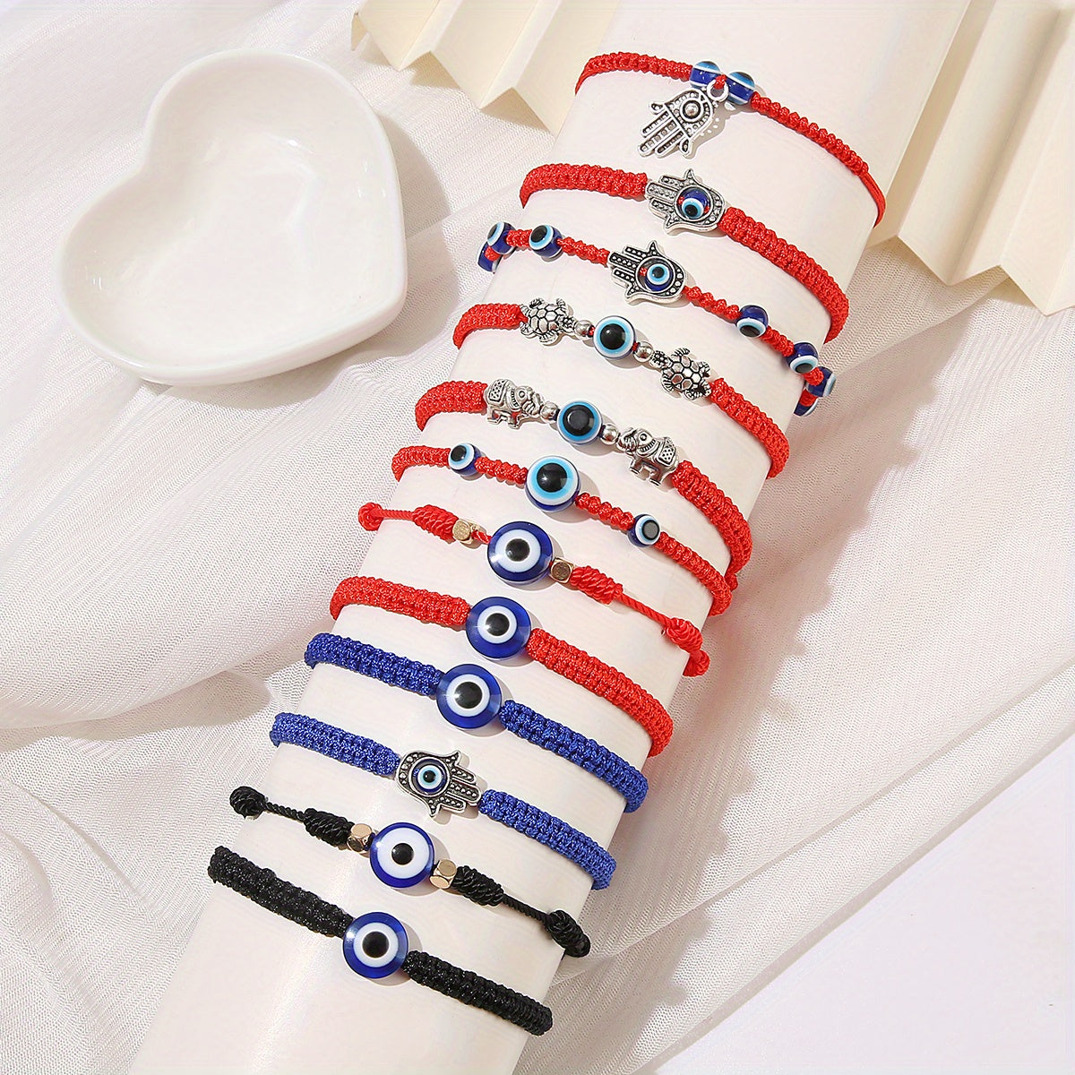 12pcs Girls Teen Evil Eye Adjustable Bracelet Jewelry for Gift Party