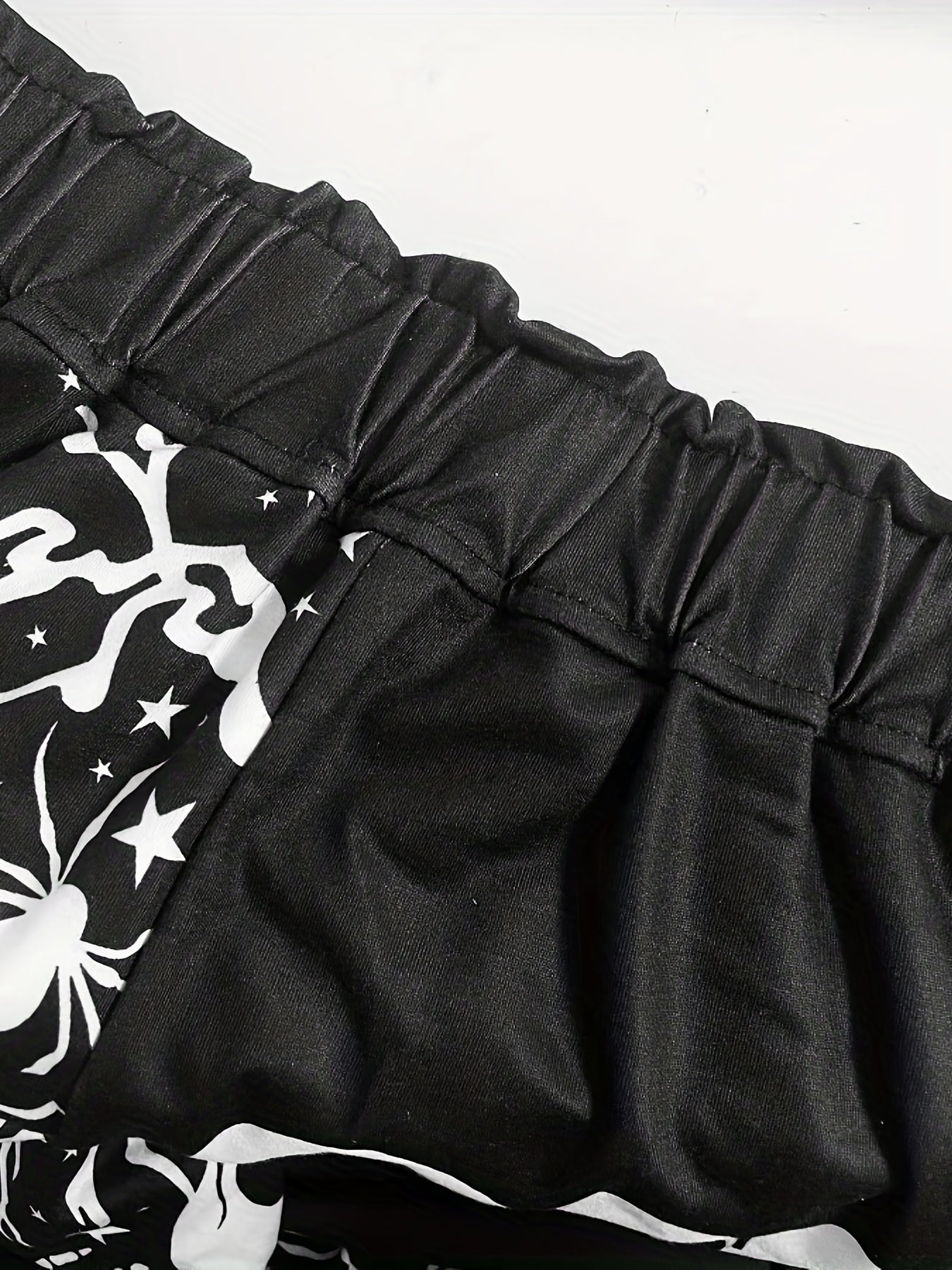 Skull Print Elastic Waist Jogger Pants Casual Loose Pants
