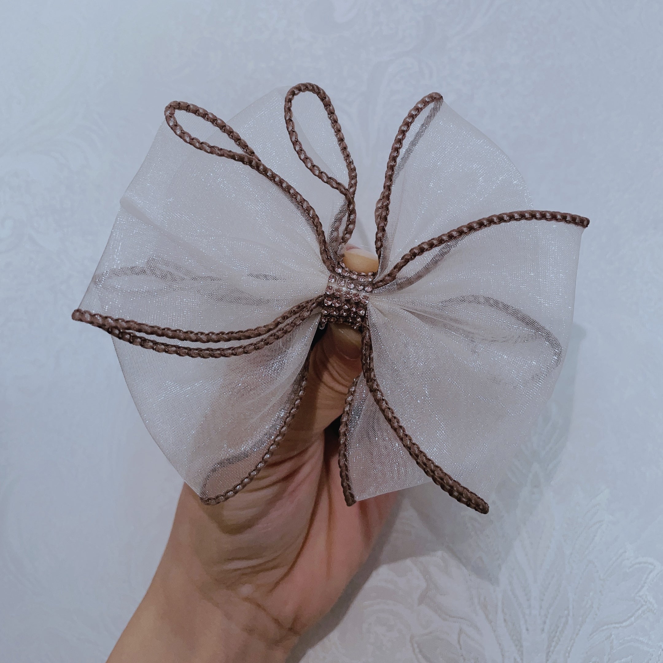Organza Bow Hair Tie Sequin Hair Rope Elastic Rubber Band