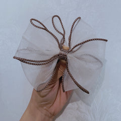 Organza Bow Hair Tie Sequin Hair Rope Elastic Rubber Band